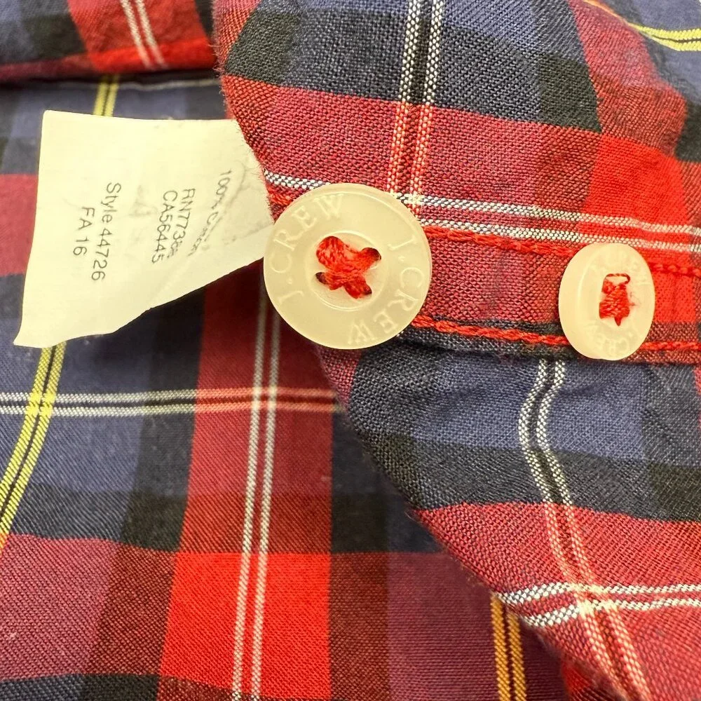 Men's J.‎ CREW Long Sleeve Button-Down Tartan Dress Shirt | Size L